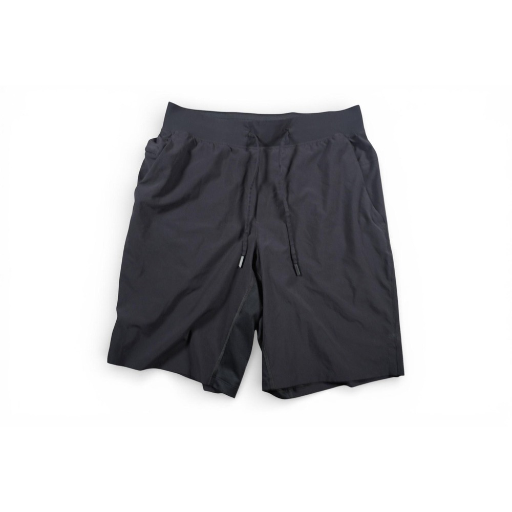 Lululemon Shorts Mens Medium Black Athletic Running Elastic Waist Drawstring